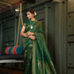 Vardha Myrtle Green Golden Zari Banarasi Satin Silk Saree | Swadesiicart