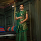 Vardha Myrtle Green Golden Zari Banarasi Satin Silk Saree | Swadesiicart