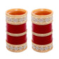 Tehzeeb Creations Bridal Bangle Set Wedding Punjabi Chuda Designer Chura CZ Stone Maroon Color Choora For Women - Swadesiicart
