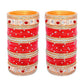 Tehzeeb Creations Bridal Bangle Set Wedding punjabi chuda, Designer chura, Red Acrylic Choora Set for Women - Swadesiicart