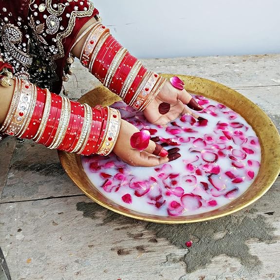 Tehzeeb Creations Bridal Bangle Set Wedding punjabi chuda, Designer chura, Red Acrylic Choora Set for Women - Swadesiicart