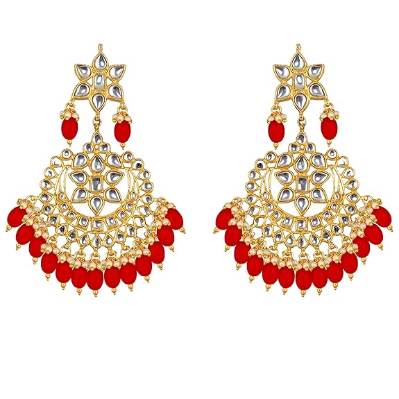 Tehzeeb Creations Ethnic Gold Plating Padmavat Jewelry Kundan Necklace Set for Girls & Women - Swadesiicart