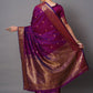 Mitera Magenta & Purple Woven Design Silk Blend Banarasi Saree | Swadesiicart