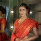 Vardha Light Red Golden Zari Banarasi Satin Silk Saree | Swadesiicart