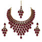 Tehzeeb Creations Designer Gold-Polished Elegant Stone Necklace Set For Women & Girls - Swadesiicart