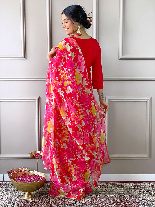 The52 Women's Rayon Fabric Straight Kurta, Pant and Dupatta Set - Swadesiicart