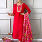 The52 Women's Rayon Fabric Straight Kurta, Pant and Dupatta Set - Swadesiicart