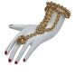 Tehzeeb Creations Bridal Dulhan Designer Gold-Polished Gold Color Pearl Stone Set 9 pcs. for Women & Girls - Swadesiicart