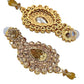 Tehzeeb Creations Bridal Dulhan Designer Gold-Polished Gold Color Pearl Stone Set 9 pcs. for Women & Girls - Swadesiicart