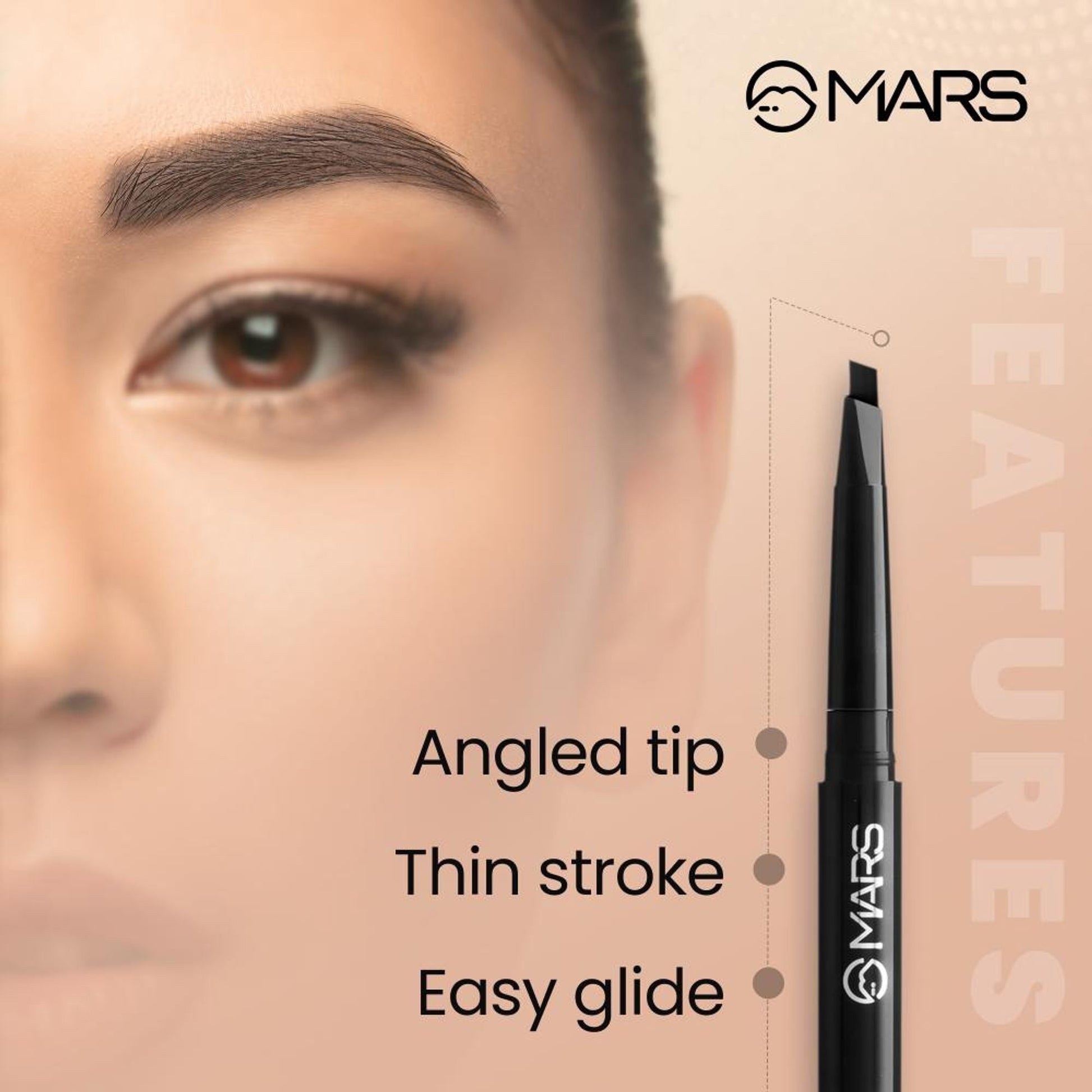 MARS Cosmetics Micro Precision Brow Pencil - Brown - Swadesiicart