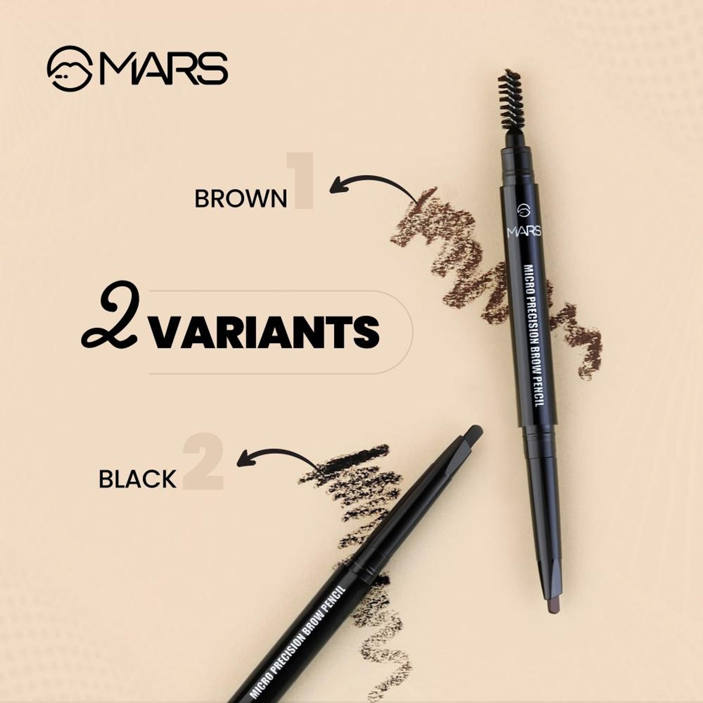 MARS Cosmetics Micro Precision Brow Pencil - Brown - Swadesiicart