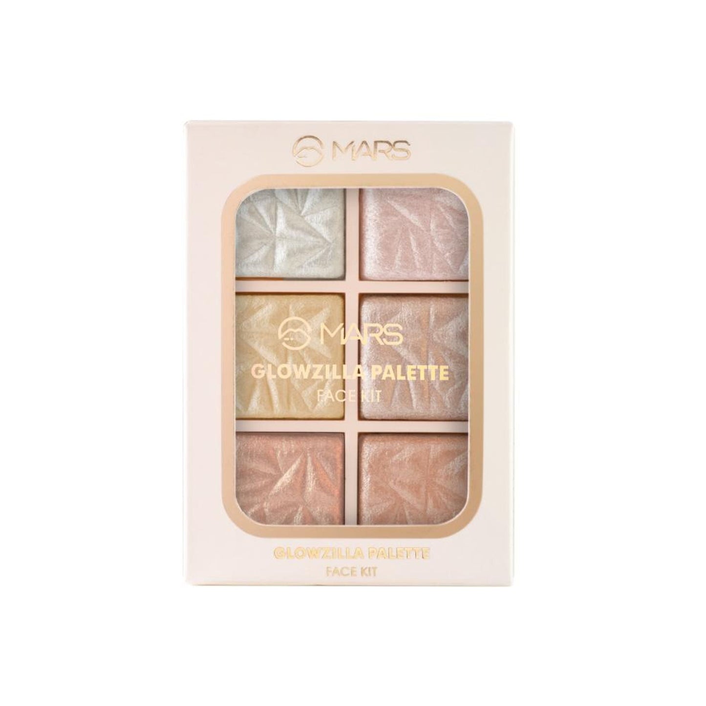 MARS Cosmetics Glowzilla 6 Shade Face Highlighter Palette - 01 - Swadesiicart