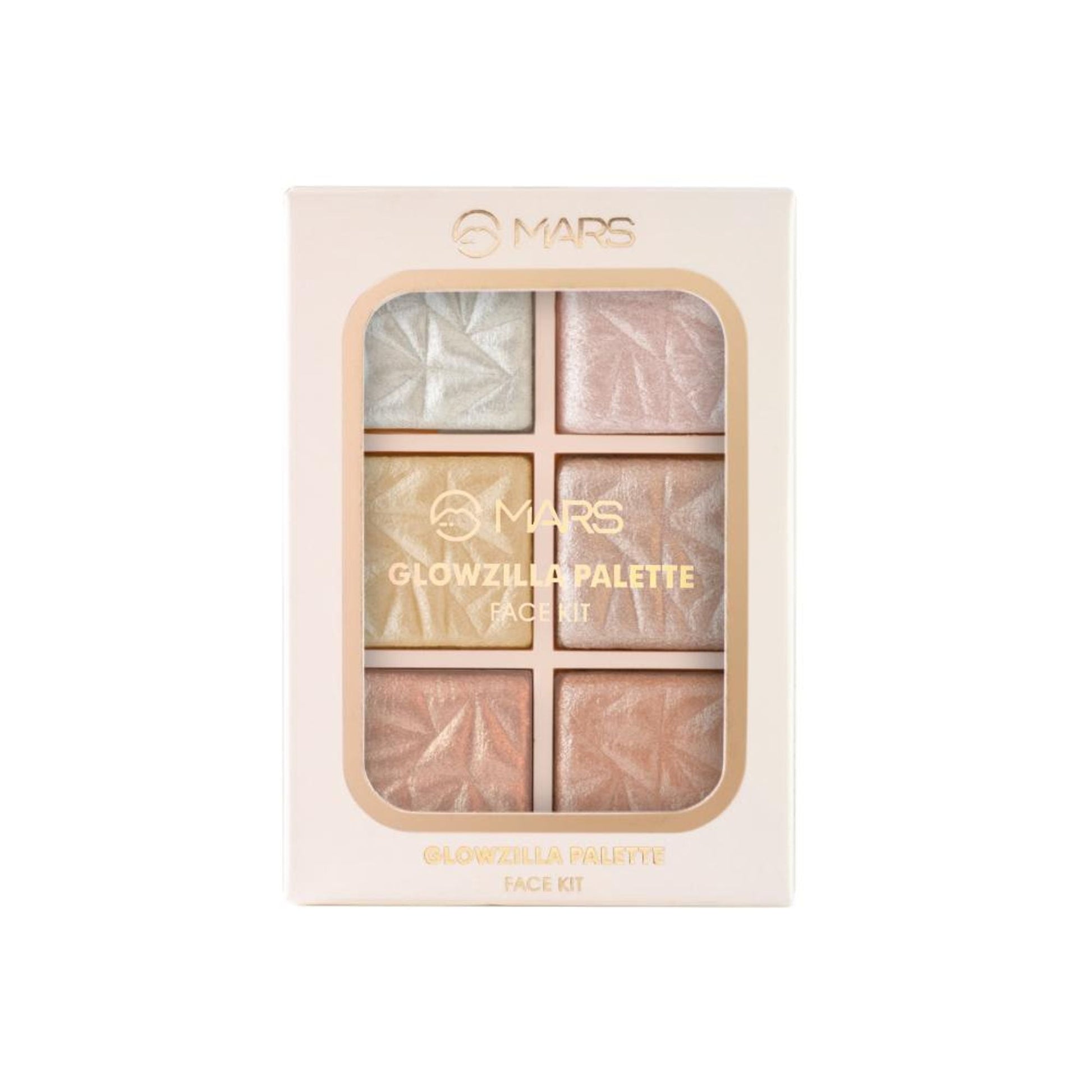 MARS Cosmetics Glowzilla 6 Shade Face Highlighter Palette - 01 - Swadesiicart