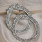 NVR Women's Set of 2 Silver-Toned German Silve Oxidised Elephant Design Handcrafted Bangles - Swadesiicart
