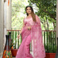 Vamsee Meghna-Green Lavender Organza Saree - Swadesiicart