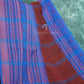 Maroon And Blue Colour Contrast Thread Borders Khadi Cotton Saree By Gayathri Reddy Designer Studio | Swadesiicart
