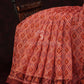 Peachish Orange Diamond Printed Semi Chanderi Saree By Gayathri Reddy Designer Studio | Swadesiicart
