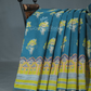 Shades of Peacock Blue With Block Design Pure Kota Cotton Saree By Gayathri Reddy Designer Studio | Swadesiicart