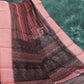 Peach And Brown Colour With Geometrical Print Semi Chanderi Saree. By Gayathri Reddy Designer Studio | Swadesiicart
