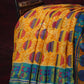 Shades of Yellow With Sea Blue Blouse Printed Semi Chanderi Saree By Gayathri Reddy Designer Studio | Swadesiicart