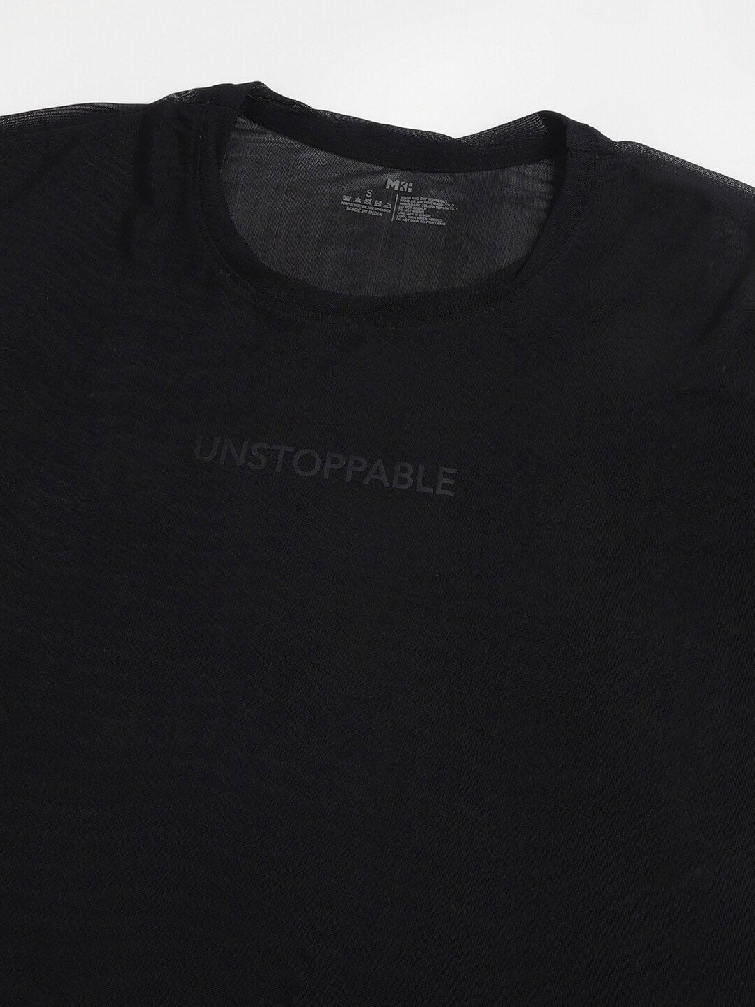 MKH Typography Printed Relaxed Fit Sheer Dri-FIT T-shirt - Swadesiicart