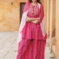 Kalini Ethnic Motifs Printed A-Line Kurta With Sharara & Dupatta | Swadesiicart
