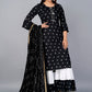 Kalini Bandhani Printed Kurta with Sharara & Dupatta - Swadesiicart