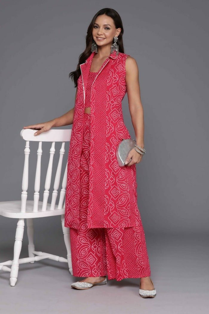Ahalyaa Women's Traditional Wear Co-ods - Pink - Swadesiicart