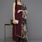 Ahalyaa Women Regular Kurta with Palazzos & With Dupatta - Brown Color | Swadesiicart
