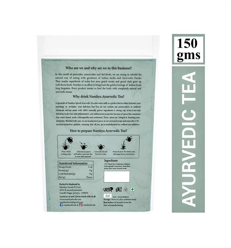 Namhya Ayurvedic Spiced Black Tea- Natural Immunity Booster | Swadesiicart