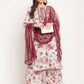 Ahalyaa Women Beige Floral Printed Regular Gotta Patti Kurta with Palazzos & With Dupatta | Swadesiicart