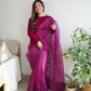 Vamsee Anushka Purple Organza Saree - Swadesiicart