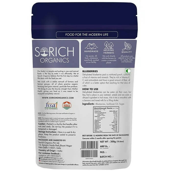 Sorich Organics Plant Based Superfood Blue Berries | Swadesiicart