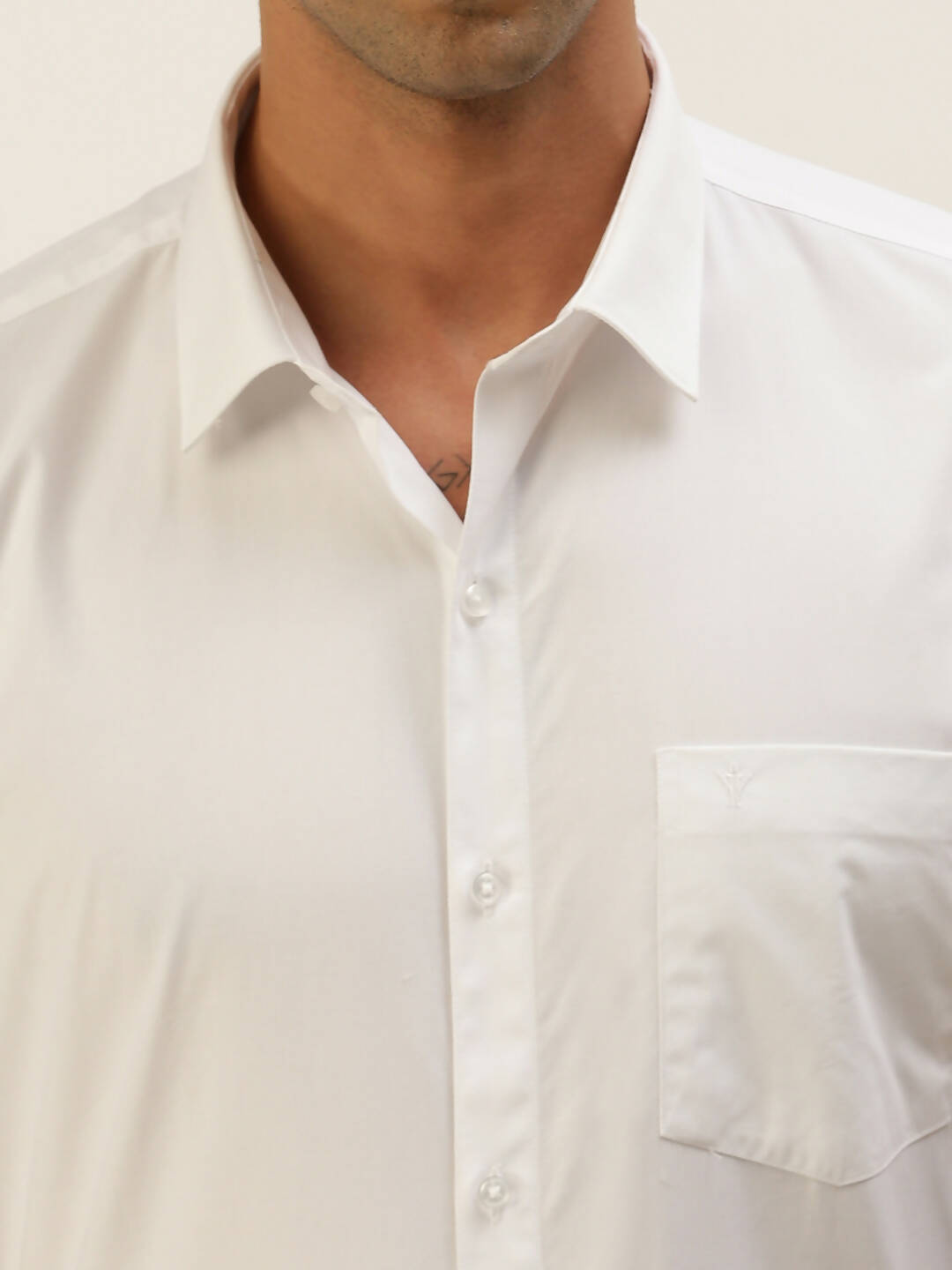 Ramraj Cotton Mens Half Sleeve Formal 100 % Cotton White Shirt | Swadesiicart