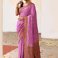 Joban Fashion Hot Pink Crepe Chiffon Pure Handloom Banarasi Silk Saree | Swadesiicart