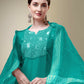 Jyoti Fashion Women's Rama Cotton Blend Embroidery & Fancy Lace work Kurta with Trouser & Dupatta | Swadesiicart