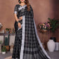 Anaita Black Weaving Linen Cotton Saree With Blouse