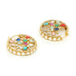Navratan Round Earrings - Ruby Raang | Swadesiicart