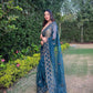 Vamsee Aaisa Blue Organza Saree - Swadesiicart