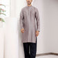 Grey Viscose Designer Chikankari Embroidery Work Men's Kurta - Mahotsav | Swadesiicart