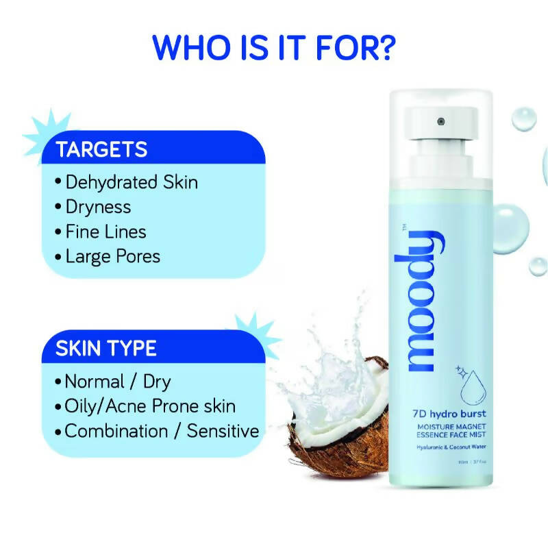Moody 7D Hydro Burst Moisture Magnet Essence Face Mist - Swadesiicart