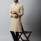 Even Apparels Beige Color Pure Cotton Men's Kurta With Band Collar (SLD1196) | Swadesiicart