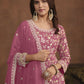 Faux Georgette Pink Embroidered Festive Salwar Suit - Emponline | Swadesiicart