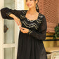 Janasya Black Georgette Sequined Tunic & Bottom | Swadesiicart