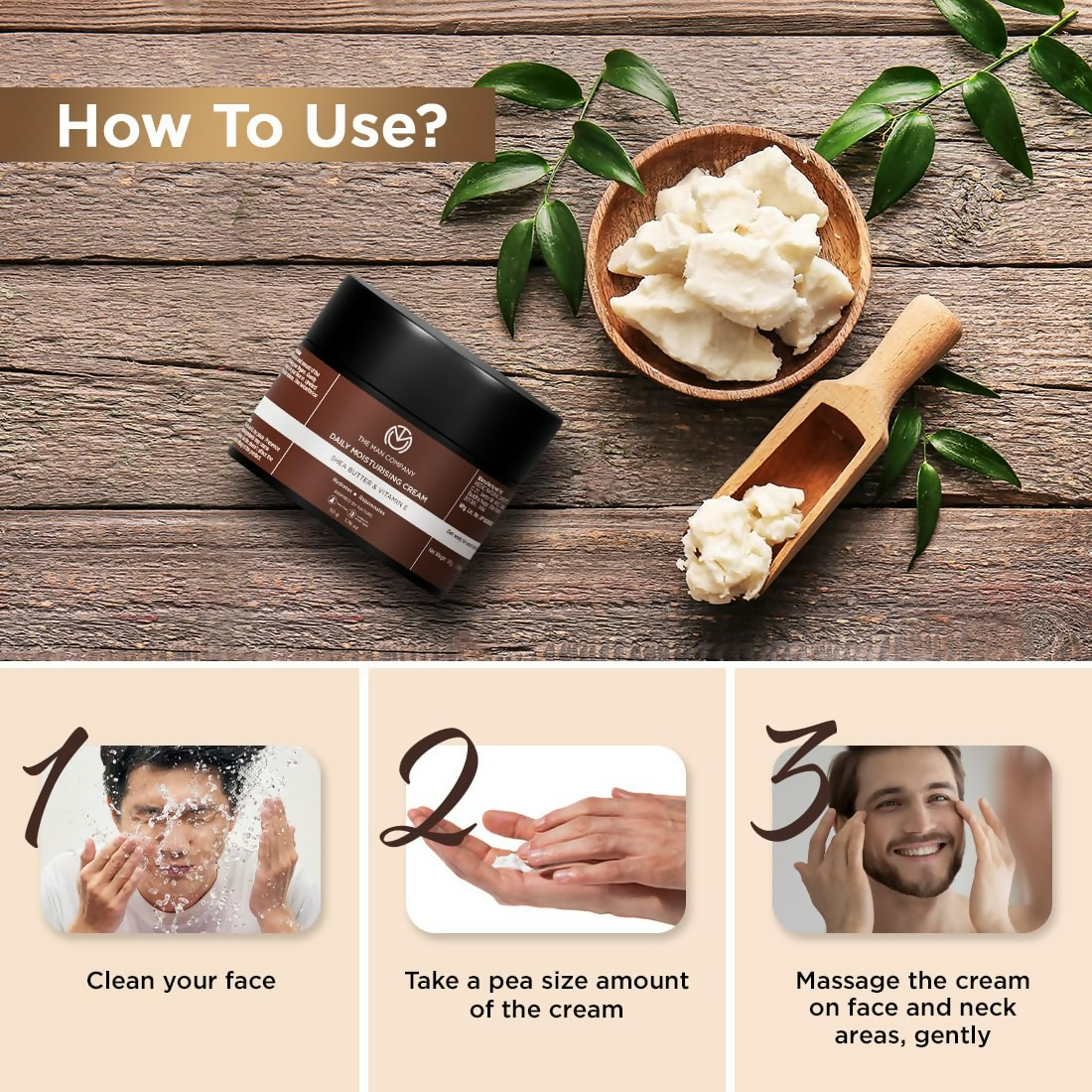 The Man Company Non-Sticky Daily Moisturizing Cream For Dry Skin - Swadesiicart