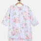 Ahalyaa Pink Polysilk Floral Printed Kids Kurta Dhoti Set For Girls | Swadesiicart