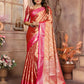 Anaita Orange Tissue Silk With Zari Weaving Saree With Blouse