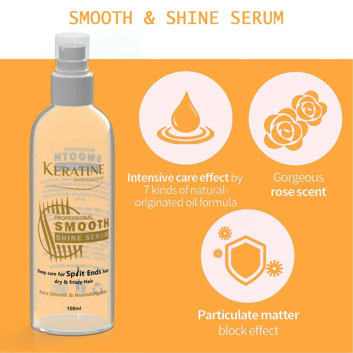 Keratine Professional Smooth Shine Hair Serum - Swadesiicart