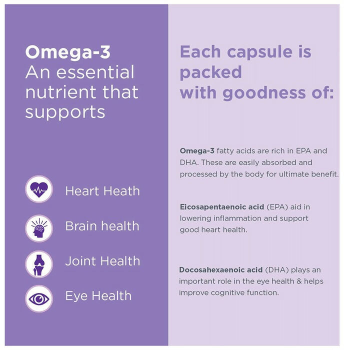 Healthyr-U Omega 3 Fish Oil Capsules - Swadesiicart