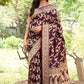 Joban Fashion Wine Banarasi Soft Pure Handloom Banarasi Silk Saree | Swadesiicart